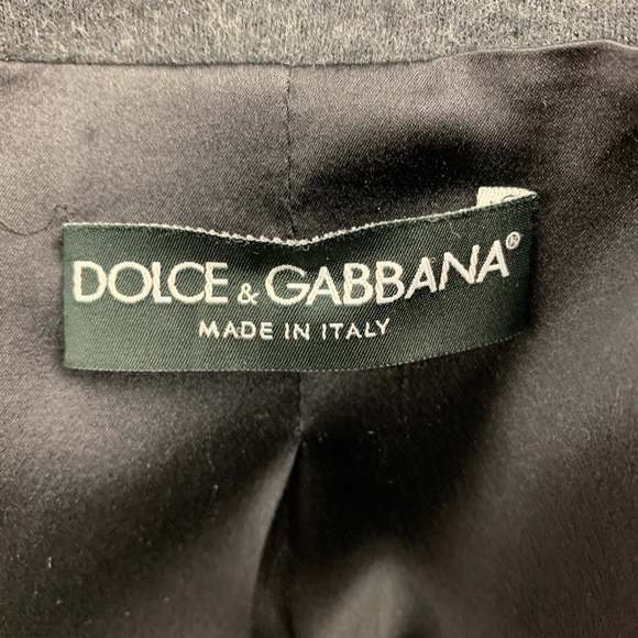 DOLCE & GABBANA Size 6 Grey Virgin Wool Jacket Blazer - Picture 7 of 7